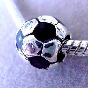 Soccer Ball Football Sport Bead Charm fits PANDORA
